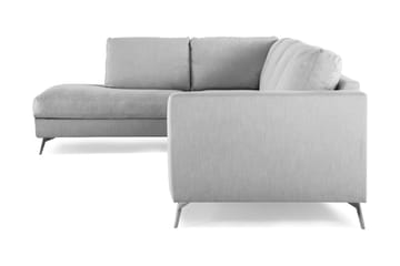 Ocean Lyx 4-seters Venstrevendt L-formet Sjeselongsofa i Stoff - Grå - Møbler - Sofaer - Sofa med sjeselong