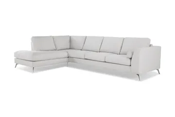 Ocean Lyx 4-seters Venstrevendt L-formet Sjeselongsofa i Stoff - Lys grå - Møbler - Sofaer - Sofa med sjeselong