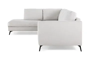 Ocean Lyx 4-seters Venstrevendt L-formet Sjeselongsofa i Stoff - Lys grå - Møbler - Sofaer - Sofa med sjeselong