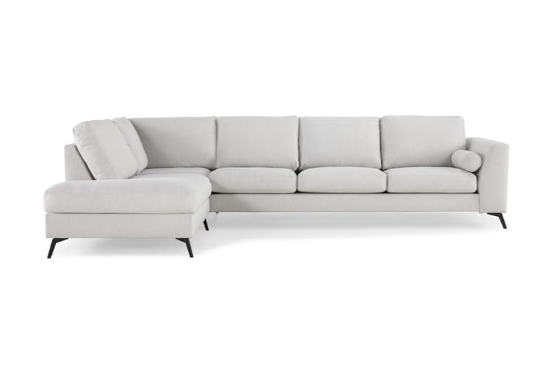 Ocean Lyx 4-seters Venstrevendt L-formet Sjeselongsofa i Stoff - Lys grå - Møbler - Sofaer - Sofa med sjeselong