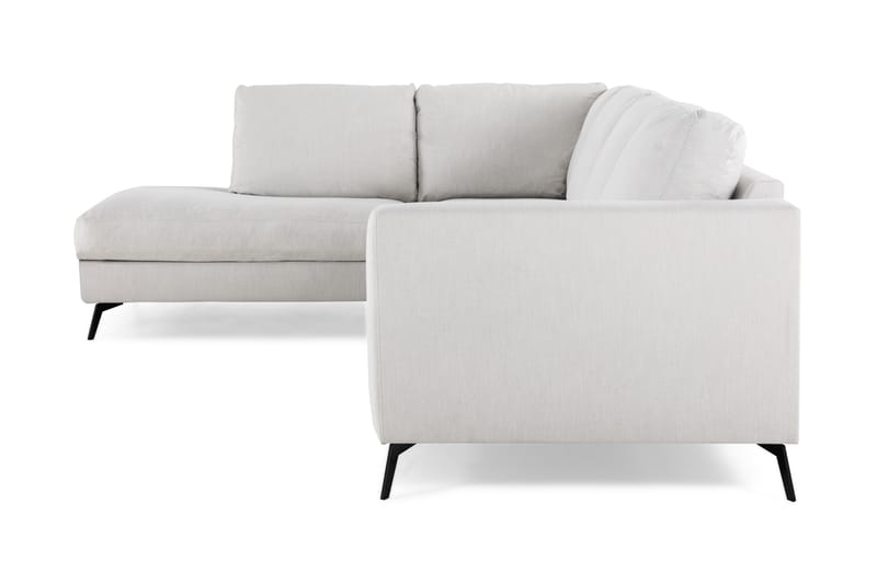 Ocean Lyx 4-seters Venstrevendt L-formet Sjeselongsofa i Stoff - Lys grå - Møbler - Sofaer - Sofa med sjeselong