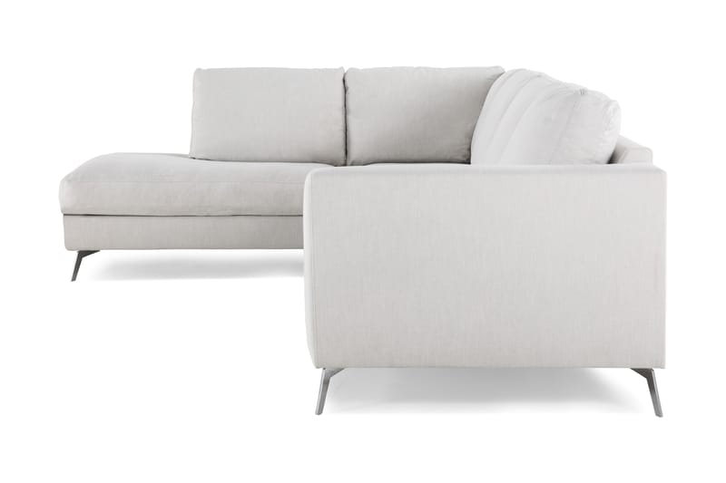 Ocean Lyx 4-seters Venstrevendt L-formet Sjeselongsofa i Stoff - Lys grå - Møbler - Sofaer - Sofa med sjeselong