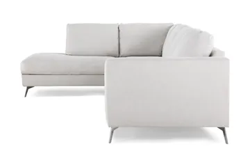 Ocean Lyx 4-seters Venstrevendt L-formet Sjeselongsofa i Stoff - Lys grå - Møbler - Sofaer - Sofa med sjeselong