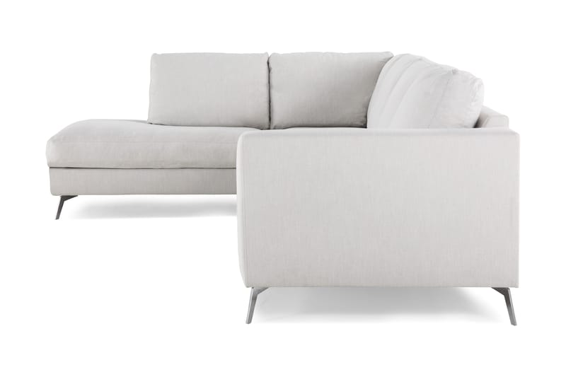 Ocean Lyx 4-seters Venstrevendt L-formet Sjeselongsofa i Stoff - Lys grå - Møbler - Sofaer - Sofa med sjeselong - 4 seters sofa med divan