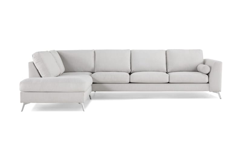 Ocean Lyx 4-seters Venstrevendt L-formet Sjeselongsofa i Stoff - Lys grå - Møbler - Sofaer - Sofa med sjeselong - 4 seters sofa med divan