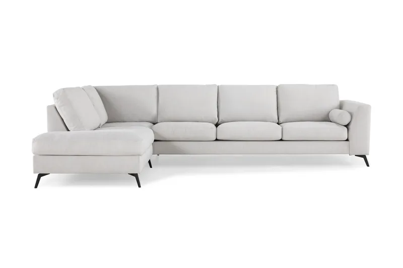 Ocean Lyx 4-seters Venstrevendt L-formet Sjeselongsofa i Stoff - Lys grå - Møbler - Sofaer - Sofa med sjeselong - 4 seters sofa med divan