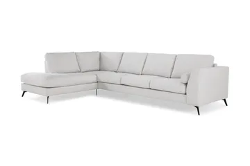 Ocean Lyx 4-seters Venstrevendt L-formet Sjeselongsofa i Stoff - Lys grå - Møbler - Sofaer - Sofa med sjeselong