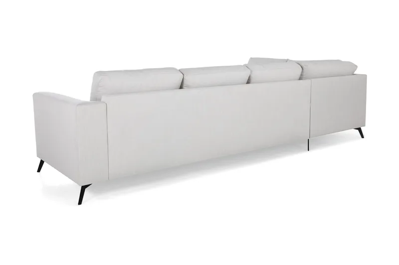 Ocean Lyx 4-seters Venstrevendt L-formet Sjeselongsofa i Stoff - Lys grå - Møbler - Sofaer - Sofa med sjeselong - 4 seters sofa med divan