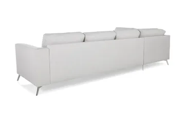 Ocean Lyx 4-seters Venstrevendt L-formet Sjeselongsofa i Stoff - Lys grå - Møbler - Sofaer - Sofa med sjeselong