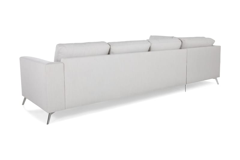 Ocean Lyx 4-seters Venstrevendt L-formet Sjeselongsofa i Stoff - Lys grå - Møbler - Sofaer - Sofa med sjeselong - 4 seters sofa med divan