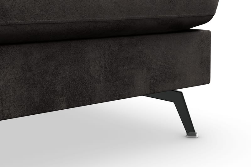 Ocean Lyx 5-seters Høyrevendt L-formet Sjeselongsofa i Fløyel - Mørk grå - Møbler - Sofaer - Sofa med sjeselong - 4 seters sofa med divan