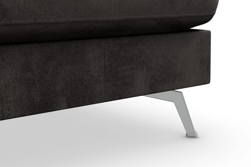 Ocean Lyx 5-seters Høyrevendt L-formet Sjeselongsofa i Fløyel - Mørk grå - Møbler - Sofaer - Sofa med sjeselong - 4 seters sofa med divan