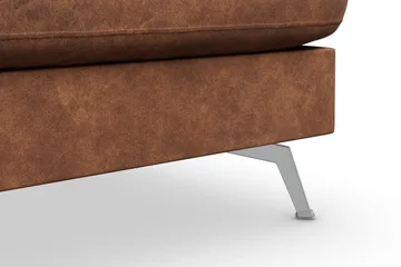 Ocean Lyx 5-seters Høyrevendt L-formet Sjeselongsofa i Kunstlær - Brun - Møbler - Sofaer - Sofa med sjeselong