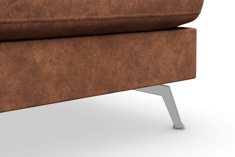 Ocean Lyx 5-seters Høyrevendt L-formet Sjeselongsofa i Kunstlær - Brun - Møbler - Sofaer - Sofa med sjeselong - 4 seters sofa med divan