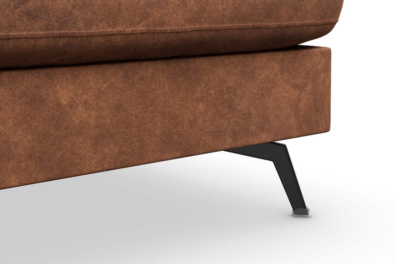 Ocean Lyx 5-seters Høyrevendt L-formet Sjeselongsofa i Kunstlær - Brun - Møbler - Sofaer - Sofa med sjeselong - 4 seters sofa med divan