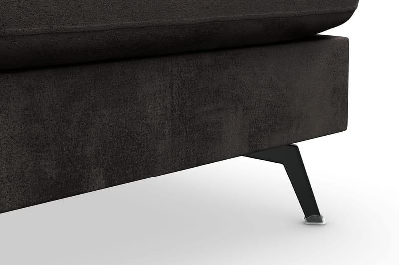 Ocean Lyx 6-seters Høyrevendt U-formet Sofa med Divan og Sjeselong + Fotskammel i Fløyel - Mørk grå - Møbler - Sofaer - U-sofa