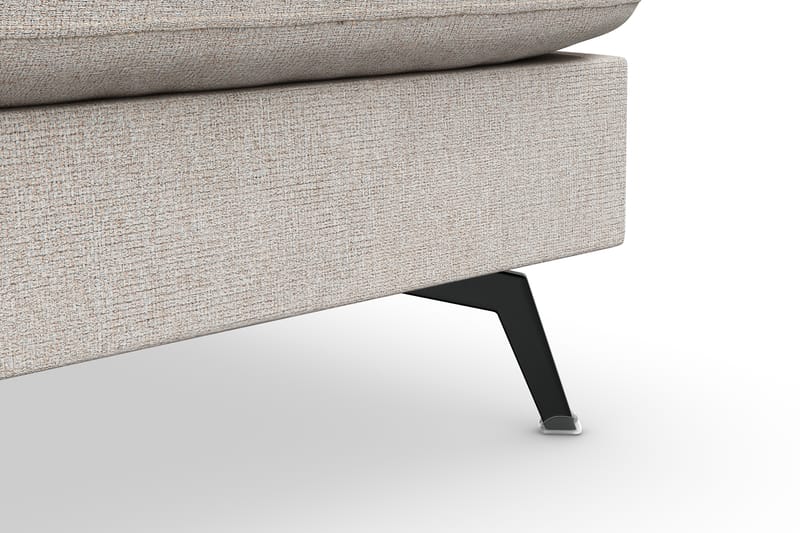 Ocean Lyx 6-seters Høyrevendt U-formet Sofa med Divan og Sjeselong + Fotskammel i Stoff - Beige - Møbler - Sofaer - Sofa med sjeselong