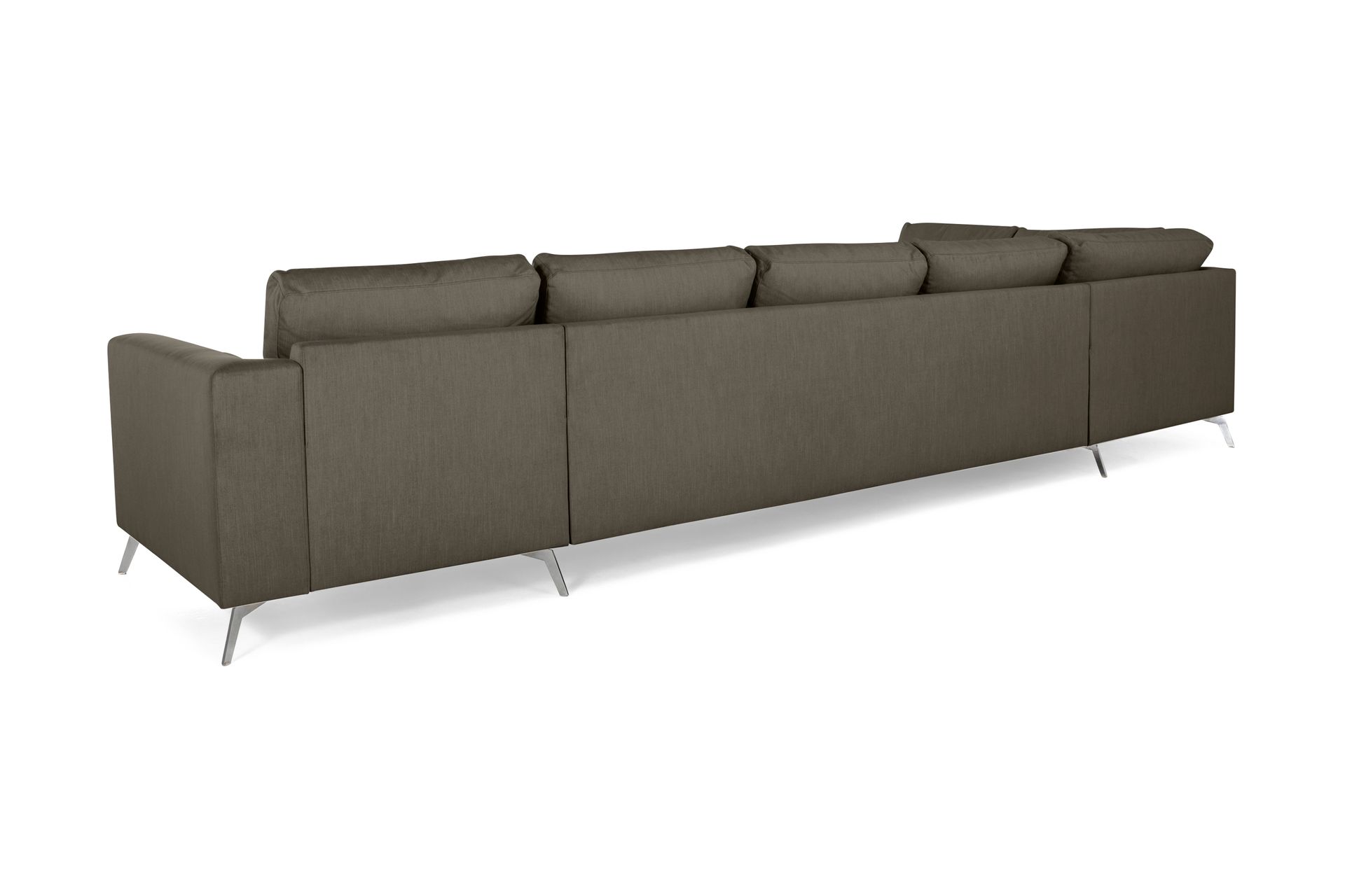 Ocean Lyx 6-seters Venstrevendt U-formet Sofa med Divan og Sjeselong + Fotskammel i Stoff - Mørkegrønn - Møbler - Sofaer - Sofa med sjeselong
