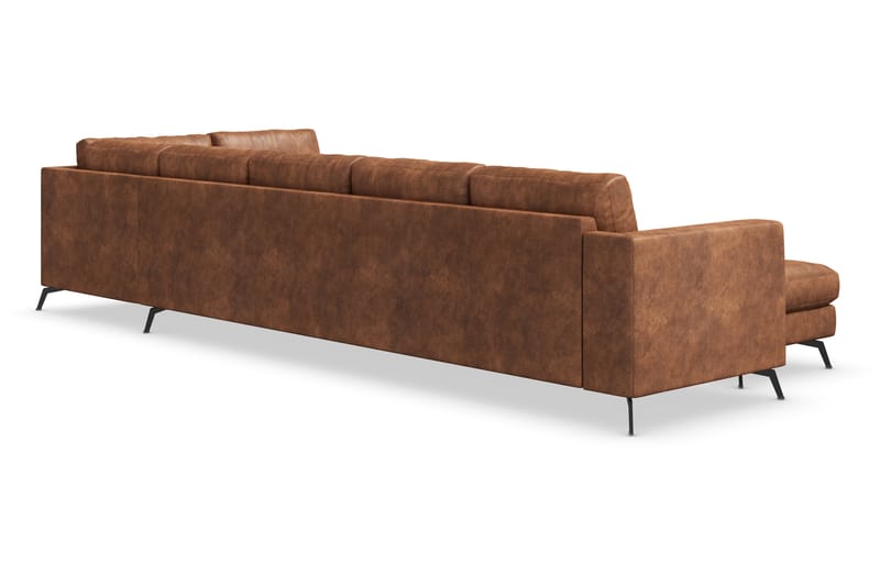 Ocean Lyx U-sofa med Sjeselong Høyre - Brun/Lær - Møbler - Sofaer - Sofa med sjeselong