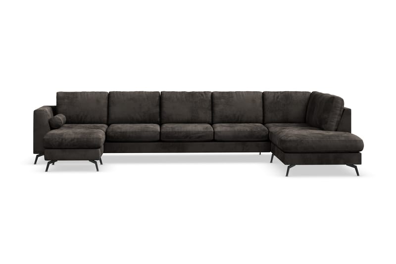 Ocean Lyx U-sofa med Sjeselong Høyre - Mørkegrå/Fløyel - Møbler - Sofaer - Sofa med sjeselong