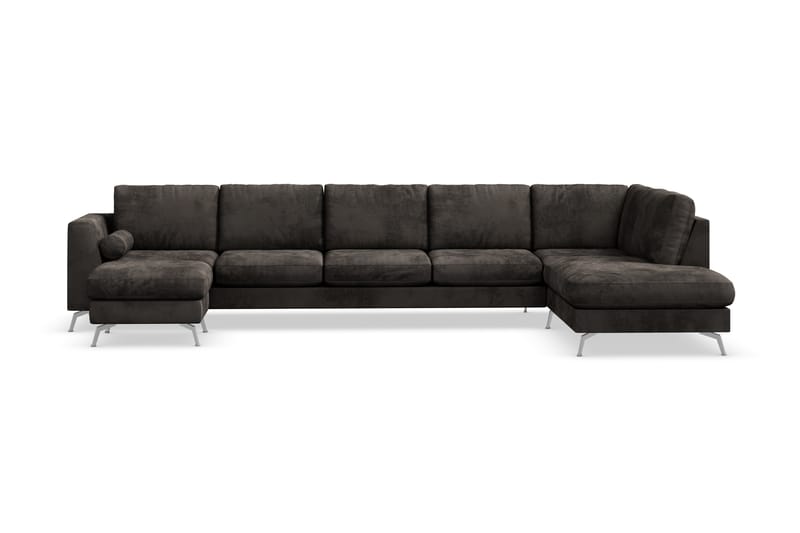 Ocean Lyx U-sofa med Sjeselong Høyre - Mørkegrå/Fløyel - Møbler - Sofaer - Sofa med sjeselong