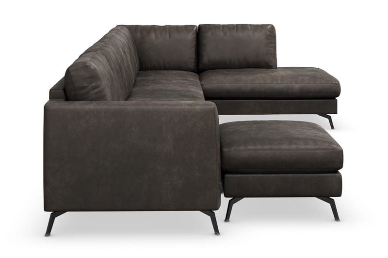 Ocean Lyx U-sofa med Sjeselong Høyre - Svart/Lær - Møbler - Sofaer - Sofa med sjeselong