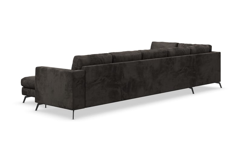 Ocean Lyx U-sofa med Sjeselong Venstre - Mørkegrå/Fløyel - Møbler - Sofaer - Sofa med sjeselong