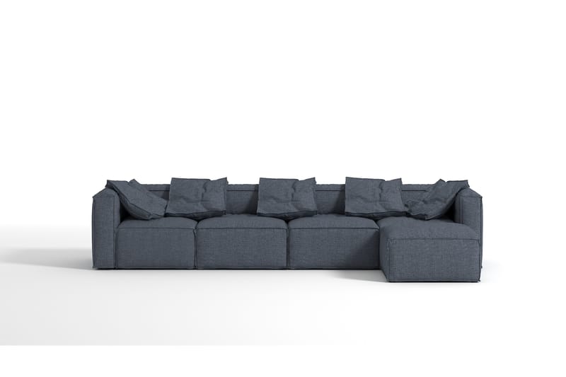 Oceanis 4-seters Divansofa - Mørkegrå - Sofa med sjeselong - 4 seters sofa med divan