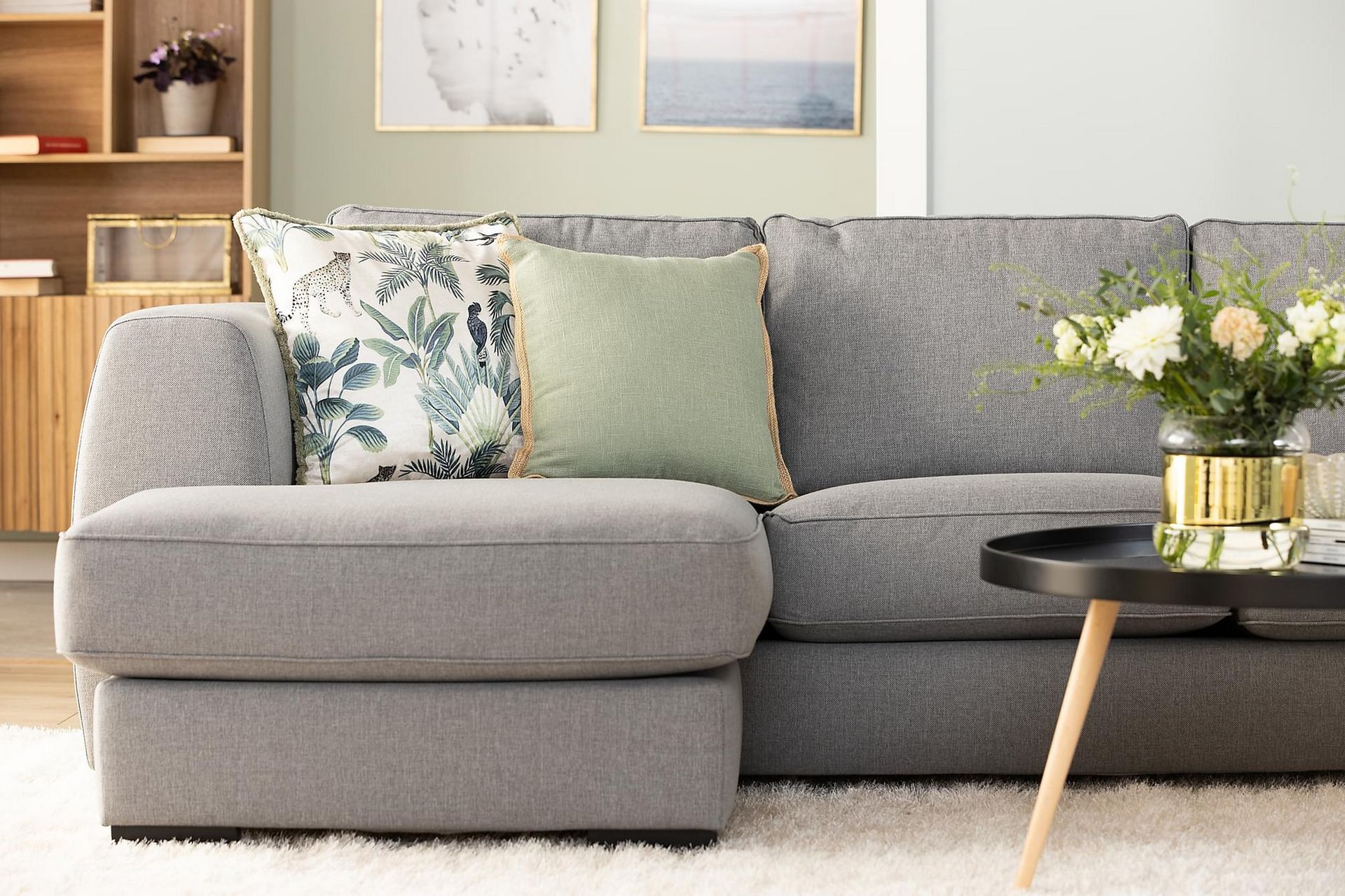 Optus 3-seters Vendbar L-formet Sjeselongsofa i Stoff - Lys grå - Møbler - Sofaer - Sofa med sjeselong