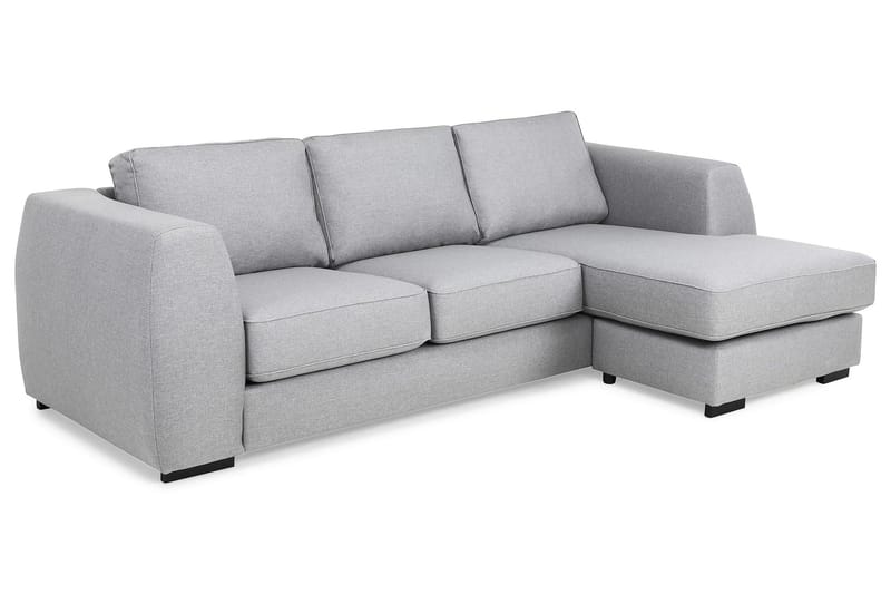 Optus 3-seters Vendbar L-formet Sjeselongsofa i Stoff - Lys grå - Møbler - Sofaer - Sofa med sjeselong - 3 seters sofa med divan