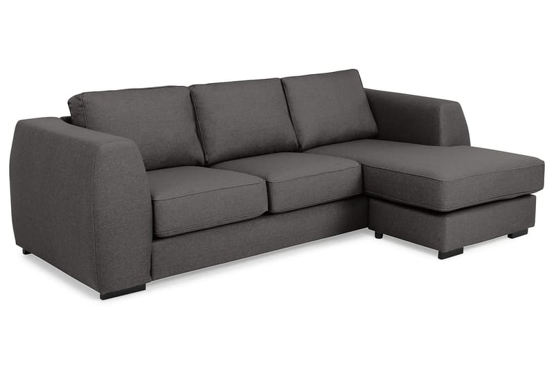 Optus 3-seters Vendbar L-formet Sjeselongsofa i Stoff - Mørk grå - Møbler - Sofaer - Sofa med sjeselong