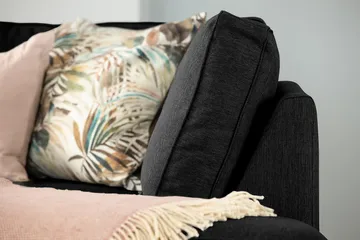 Optus 3-seters Vendbar L-formet Sjeselongsofa i Stoff - Svart - Møbler - Sofaer - Sofa med sjeselong