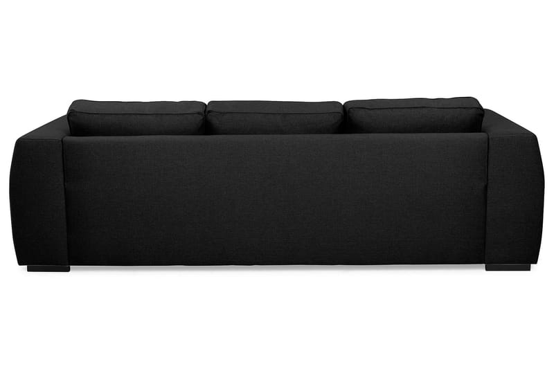 Optus 3-seters Vendbar L-formet Sjeselongsofa i Stoff - Svart - Møbler - Sofaer - Sofa med sjeselong - 3 seters sofa med divan