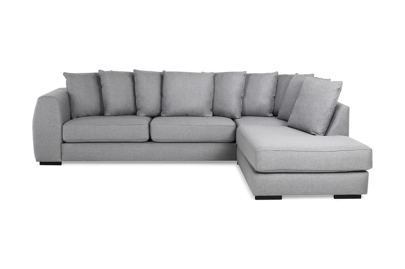 Optus 4-seters Høyrevendt L-formet Sjeselongsofa i Stoff inkl. Pynteputer - Lys grå - Møbler - Sofaer - Sofa med sjeselong