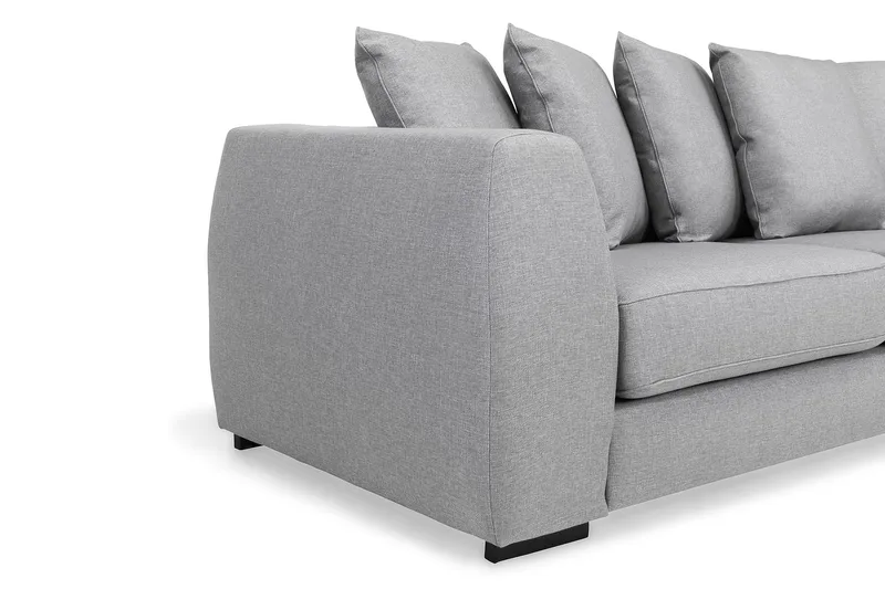 Optus 4-seters Høyrevendt L-formet Sjeselongsofa i Stoff inkl. Pynteputer - Lys grå - Møbler - Sofaer - Sofa med sjeselong - 3 seters sofa med divan