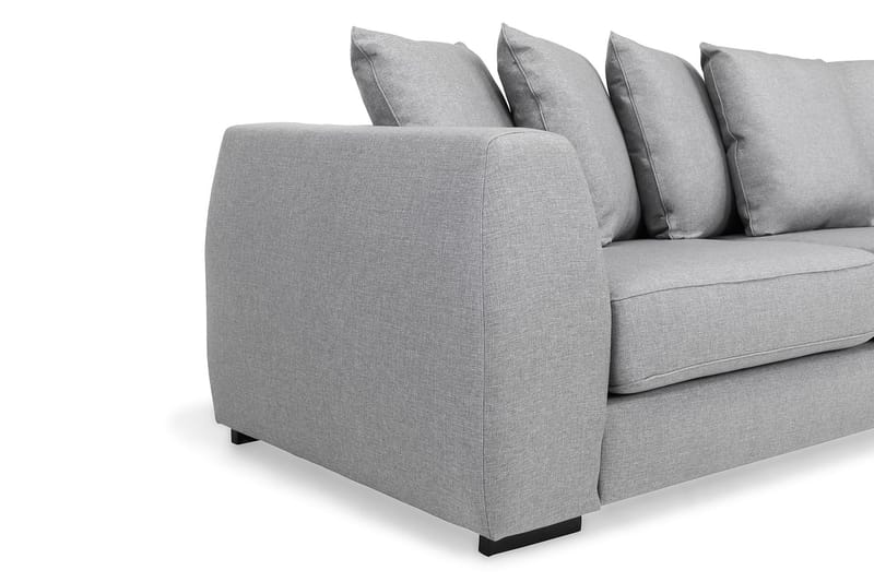 Optus 4-seters Høyrevendt L-formet Sjeselongsofa i Stoff inkl. Pynteputer - Lys grå - Møbler - Sofaer - Sofa med sjeselong - 3 seters sofa med divan