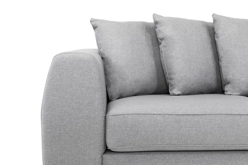 Optus 4-seters Høyrevendt L-formet Sjeselongsofa i Stoff inkl. Pynteputer - Lys grå - Møbler - Sofaer - Sofa med sjeselong - 3 seters sofa med divan