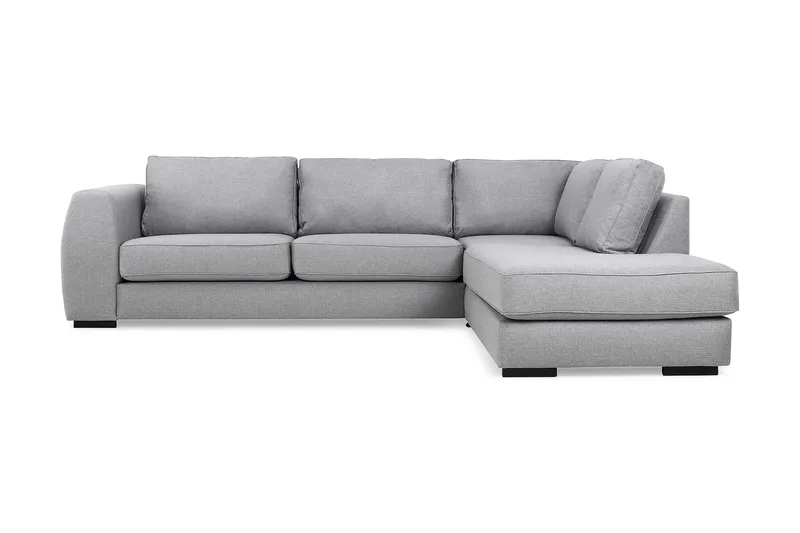 Optus 4-seters Høyrevendt L-formet Sjeselongsofa i Stoff - Lys grå - Møbler - Sofaer - Sofa med sjeselong - 3 seters sofa med divan