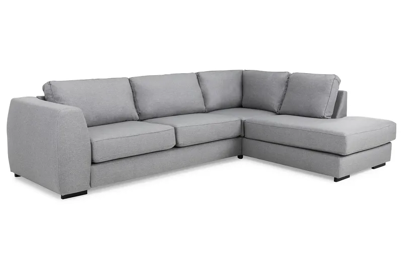 Optus 4-seters Høyrevendt L-formet Sjeselongsofa i Stoff - Lys grå - Møbler - Sofaer - Sofa med sjeselong - 3 seters sofa med divan