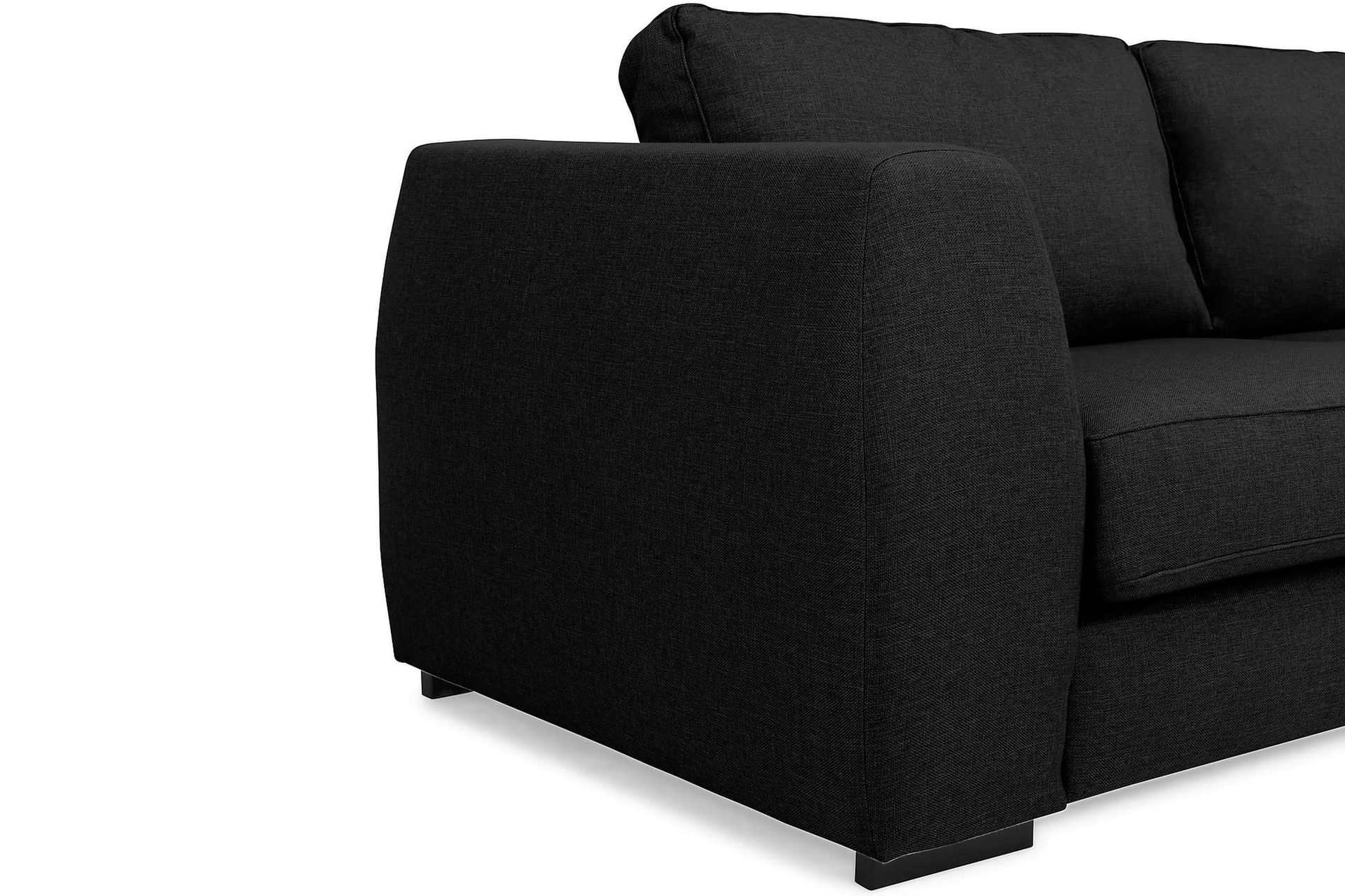 Optus 4-seters Høyrevendt L-formet Sjeselongsofa i Stoff - Svart - Møbler - Sofaer - Sofa med sjeselong