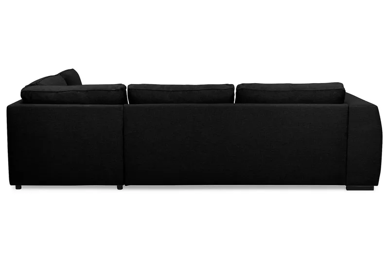 Optus 4-seters Høyrevendt L-formet Sjeselongsofa i Stoff - Svart - Møbler - Sofaer - Sofa med sjeselong - 3 seters sofa med divan