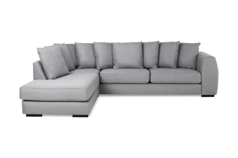 Optus 4-seters Venstrevendt L-formet Sjeselongsofa i Stoff inkl. Pynteputer - Lys grå - Møbler - Sofaer - Sofa med sjeselong