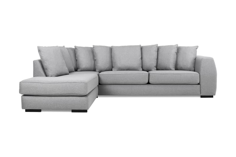 Optus 4-seters Venstrevendt L-formet Sjeselongsofa i Stoff inkl. Pynteputer - Lys grå - Møbler - Sofaer - Sofa med sjeselong