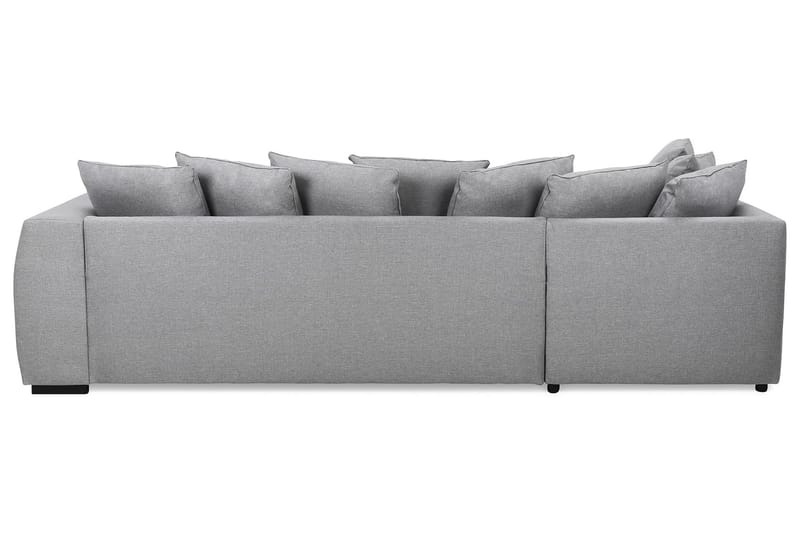 Optus 4-seters Venstrevendt L-formet Sjeselongsofa i Stoff inkl. Pynteputer - Lys grå - Møbler - Sofaer - Sofa med sjeselong - 3 seters sofa med divan