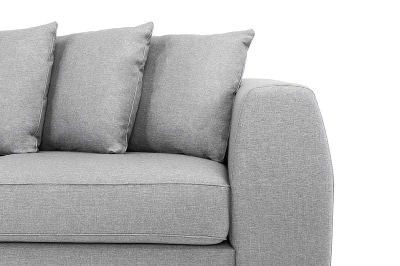 Optus 4-seters Venstrevendt L-formet Sjeselongsofa i Stoff inkl. Pynteputer - Lys grå - Møbler - Sofaer - Sofa med sjeselong - 3 seters sofa med divan