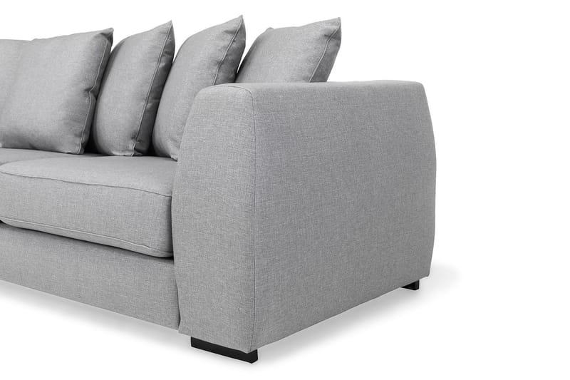 Optus 4-seters Venstrevendt L-formet Sjeselongsofa i Stoff inkl. Pynteputer - Lys grå - Møbler - Sofaer - Sofa med sjeselong - 3 seters sofa med divan