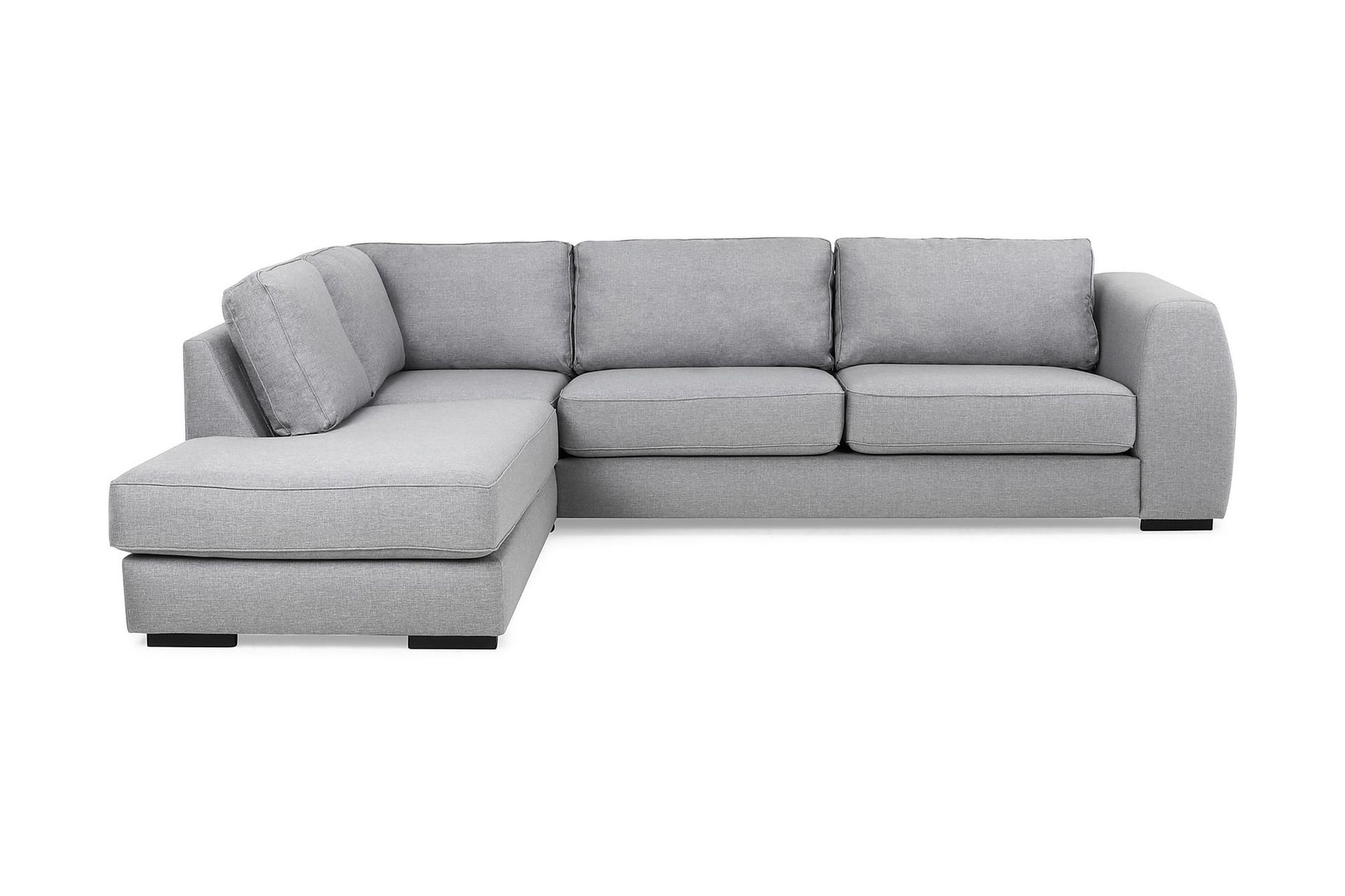 Optus 4-seters Venstrevendt L-formet Sjeselongsofa i Stoff - Lys grå - Møbler - Sofaer - Sofa med sjeselong