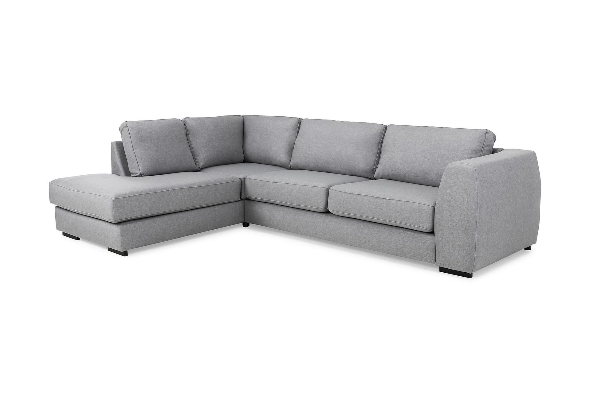 Optus 4-seters Venstrevendt L-formet Sjeselongsofa i Stoff - Lys grå - Møbler - Sofaer - Sofa med sjeselong