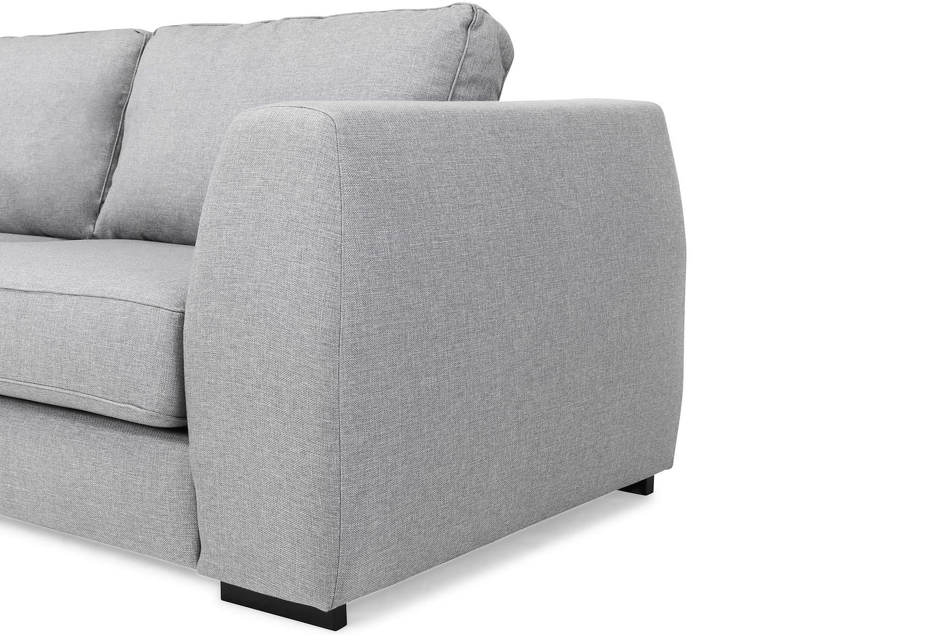 Optus 4-seters Venstrevendt L-formet Sjeselongsofa i Stoff - Lys grå - Møbler - Sofaer - Sofa med sjeselong