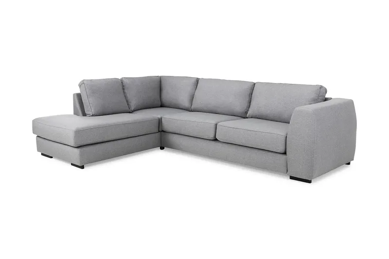 Optus 4-seters Venstrevendt L-formet Sjeselongsofa i Stoff - Lys grå - Møbler - Sofaer - Sofa med sjeselong - 3 seters sofa med divan